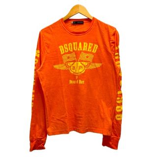 DSQUARED2 - ディースクエアード Tシャツ ロンT ヴィンテージ加工  プリント S オレンジ