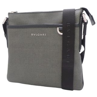 BVLGARI - BVLGARI(ブルガリ) ウィークエンド ショルダーバッグ 肩掛け 斜め掛け PVC レザー グレー ブラック黒 シルバー金具 32459 メンズ 40802094443【中古】【アラモード】