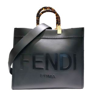 FENDI - 　フェンディ FENDI サンシャインミディアム ブラック レザー レディース トートバッグ