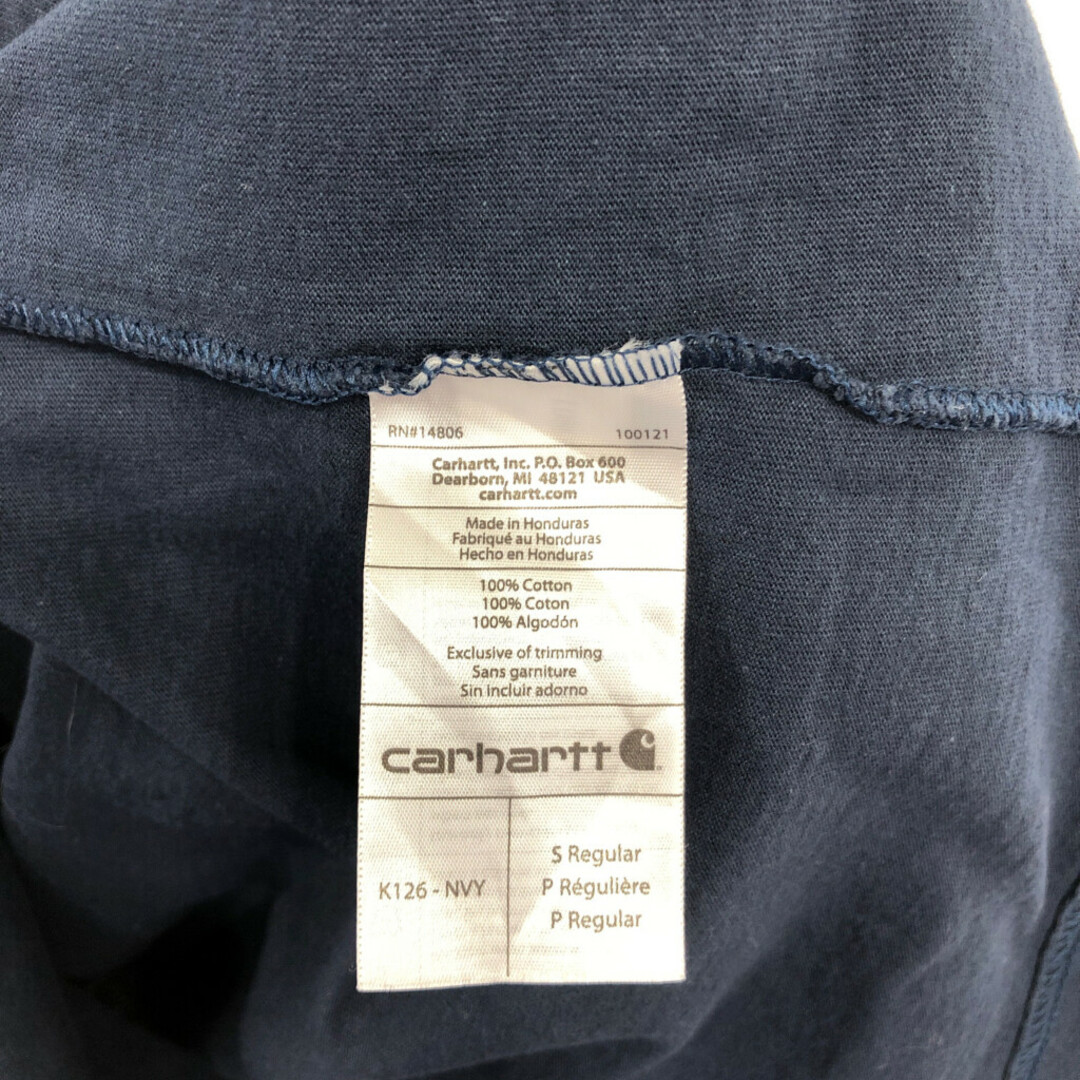 carhartt(カーハート)のCarhartt カーハート ポケット 長袖Ｔシャツ ネイビー (メンズ S) 中古 古着 Q5823 メンズのトップス(Tシャツ/カットソー(七分/長袖))の商品写真