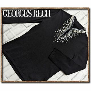 GEORGES RECH - ジョルジュレッシュ　スパンコール付き7分袖カットソー　黒