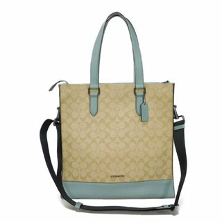 コーチ(COACH)のCOACH コーチ グラハム ストラクチャード トート ロゴ カラーブロック ライトカーキ セージ ベージュ ライトグリーン 2WAY シグネチャー トートバッグ CH063(トートバッグ)