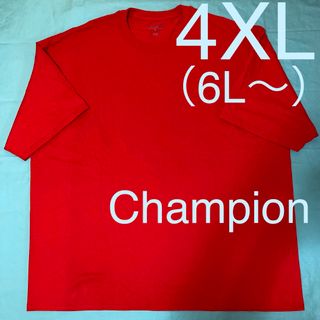 チャンピオン(Champion)のチャンピオン レッド スーパーBIGTシャツ メンズ大きいサイズ4XL (Tシャツ/カットソー(半袖/袖なし))