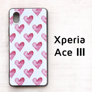 Xperia Ace Ⅲ レッド ハート ソフトケース カバー エース3(Androidケース)