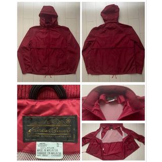 エディーバウアー(Eddie Bauer)の80s 黒タグ 希少 eddie bauer nylon burgundy XL(ナイロンジャケット)