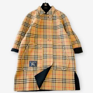 バーバリー(BURBERRY)のバーバリーズ　金ボタン チェック リバーシブル　ダブルチェスターコート　カシミヤ(ロングコート)