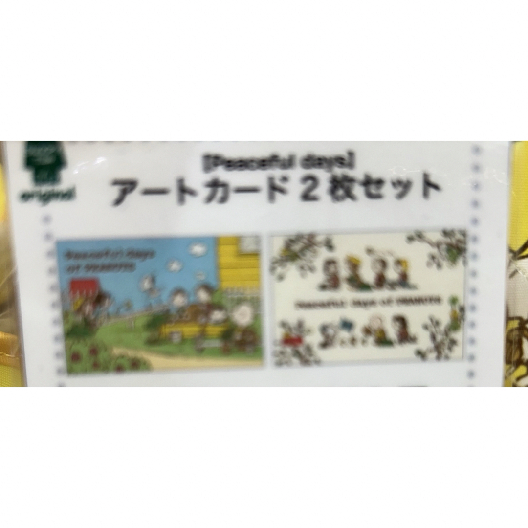 スヌーピータウン　スヌーピー　ポストカード　2枚セット　ステッカー付き エンタメ/ホビーのおもちゃ/ぬいぐるみ(キャラクターグッズ)の商品写真