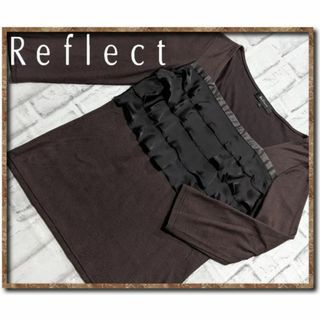 リフレクト(ReFLEcT)のリフレクト　フリル付き7分袖カットソー　茶(カットソー(長袖/七分))