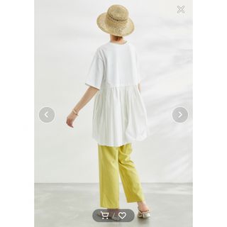 ロペピクニック(Rope' Picnic)のロペピクニック★バックギャザー切替トップス　ホワイト38T Tシャツ (Tシャツ(半袖/袖なし))