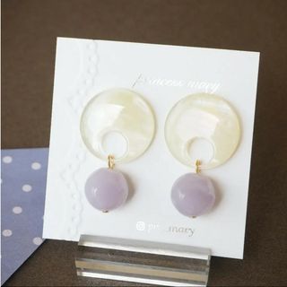 ドイツ製アクリル♡﻿まんまるオーキッドピアス(ピアス)