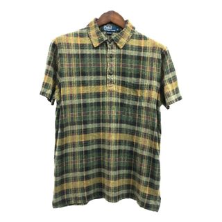 ポロラルフローレン(POLO RALPH LAUREN)のPolo by Ralph Lauren ポロ ラルフローレン ポロシャツ チェック グリーン (メンズ L) 中古 古着 Q5839(ポロシャツ)