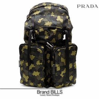 プラダ(PRADA)の未使用品 プラダ バックパック リュック カモフラ テスート ナイロン V136 迷彩 ブラック ダークグリーン カーキ グリーン シルバー金具(バッグパック/リュック)