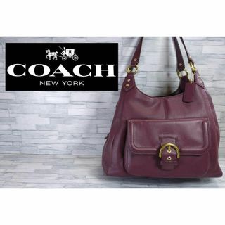 COACH - 【貴重】COACH  ロゴ刻印 キャンベルレザー ハンドバッグ コーチ バッグ