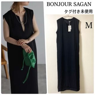 BONJOUR SAGAN - ボンジュールサガン★ディープVネックワンピース ロングワンピース タグ付き未使用