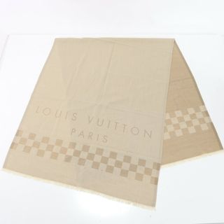 ルイヴィトン(LOUIS VUITTON)のルイヴィトン タグ付 ダミエ カシミヤ 100％ マフラー 大判 ベージュ ストール ブランケット メンズ レディース EEM Z1-8(マフラー)