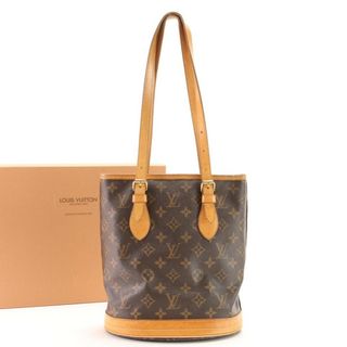 LOUIS VUITTON - ルイヴィトン モノグラム バケット PM M42238 レザー トート バッグ ポーチ付 肩掛け ショルダー ハンド レディース EEM Z12-1