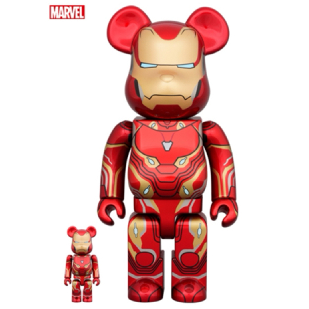 BE@RBRICK(ベアブリック)のBE@RBRICK IRON MAN 50 100％&400％ エンタメ/ホビーのフィギュア(その他)の商品写真