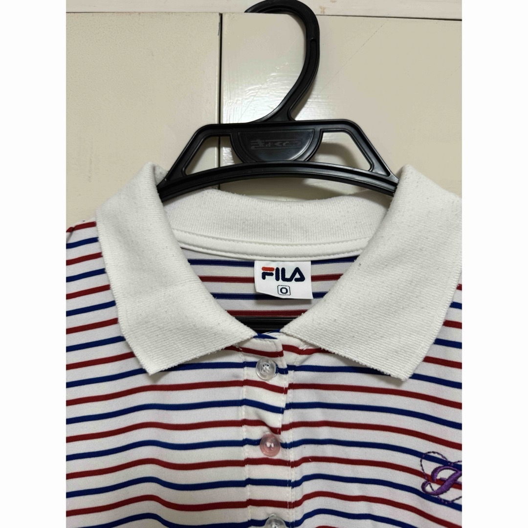 FILA(フィラ)のポロTシャツ レディース FILA ボーダー レッド ブルー ホワイト 韓国 レディースのトップス(ポロシャツ)の商品写真