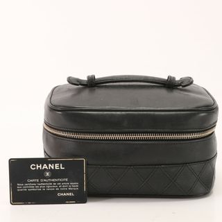 シャネル(CHANEL)のシャネル ギャランティ/シリアルシール付 ビコローレ バニティ バッグ レザー ハンド 革 マトラッセ ブラック 黒 レディース EFM Z8-6(ハンドバッグ)