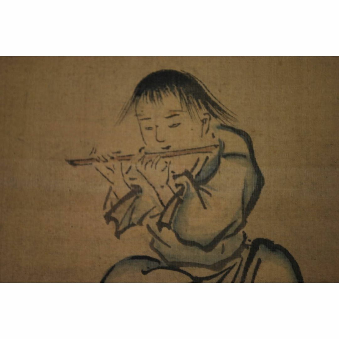 真作/狩野英叔/大黒図/人物図/掛軸☆宝船☆AD-353 美味 真作/狩野英叔/大黒図/人物図/掛軸☆宝船☆AD-353 美味
