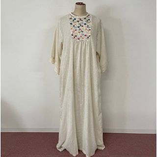 【SALE】vintage embroidery gaze long dress