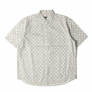 STUSSY - STUSSY ステューシー シャツ サイズ:M / 90s OLD STUSSY モノグラム ボタンダウン 半袖シャツ USA製 グレー / 90年代 アーカイブ トップス カジュアルシャツ【メンズ】【中古】