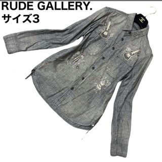 ルードギャラリー(RUDE GALLERY)のRUDE GALLERY.  ウエスタンシャツ　ダンガリー　デニム　楽器　刺繍(シャツ)