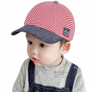 【色: レッド】[ITODA] ベビー帽子 キャップ 綿 星刺繍 野球帽 3-1(その他)