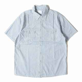 フラグメント(FRAGMENT)のfragment design フラグメント デザイン シャツ サイズ:L / 00s Levis Fenom ヴィンテージ加工 ヒッコリーストライプ ウエスタン 半袖シャツ ブルー ホワイト / 日本製 トップス カジュアルシャツ コラボ【メンズ】【中古】(シャツ)