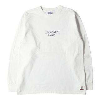 スタンダードカリフォルニア(STANDARD CALIFORNIA)のSTANDARD CALIFORNIA スタンダードカリフォルニア Tシャツ サイズ:L / フロントロゴ ヘビーウェイト ロングスリーブTシャツ SD HEAVYWEIGHT LOGO LS / トップス 長袖 ロンT カットソー ホワイト 白 日本製【メンズ】【中古】(Tシャツ/カットソー(七分/長袖))