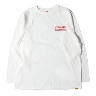 スタンダードカリフォルニア(STANDARD CALIFORNIA)のSTANDARD CALIFORNIA スタンダードカリフォルニア Tシャツ サイズ:L / 24SS ロゴ プリント ベースボールTシャツ Cotton Logo aseball Tee White / トップス カットソー 長袖 ロンT ラグラン ホワイト 白 日本製【メンズ】【中古】(Tシャツ/カットソー(七分/長袖))