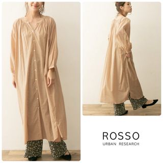 アーバンリサーチロッソ(URBAN RESEARCH ROSSO)のF by ROSSO　コットンボイルシャツワンピース(ロングワンピース/マキシワンピース)