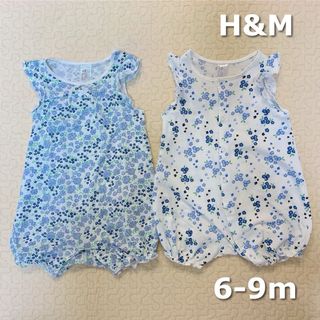 エイチアンドエム(H&M)のH&M ロンパース　6-9m 花柄(カバーオール)