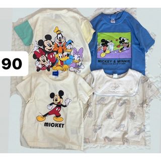 ディズニー(Disney)の90 ディズニー　ミッキー　まとめ売り　Tシャツ　バースデイ　ミニー　ドナルド(Tシャツ/カットソー)