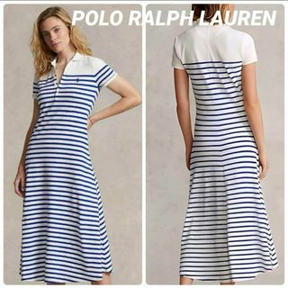 ポロラルフローレン(POLO RALPH LAUREN)のポロラルフローレン　 ポロシャツ　Aライン　ボーダー　ワンピース　現行タグ(ロングワンピース/マキシワンピース)