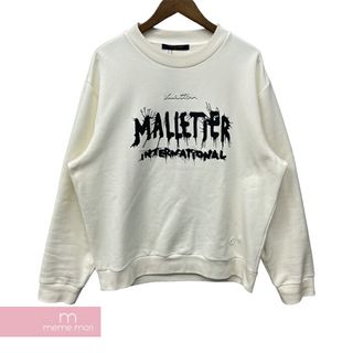 LOUIS VUITTON - LOUIS VUITTON 2024SS Malletier International Sweatshirt 1AFB55 ルイヴィトン マレティエ インターナショナル スウェットシャツ クルーネック ダミエパターン ロゴ刺繍  ホワイトベージュ サイズXXL【240505】【中古-A】【me04】