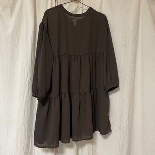 【美品】　ブラウンシアーシャツ　3WAYシャツ　シアーシャツ