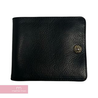 クロムハーツ(Chrome Hearts)のCHROME HEARTS 1SNAP CROSS BALL BUTTON WALLET クロムハーツ 1スナップクロスボールボタンウォレット 二つ折り財布 レザー ブラック 【240505】【中古-A】【me04】(折り財布)