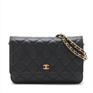 シャネル(CHANEL)のシャネル  キャビアスキン  ブラック レディース ショルダーバッグ(ショルダーバッグ)