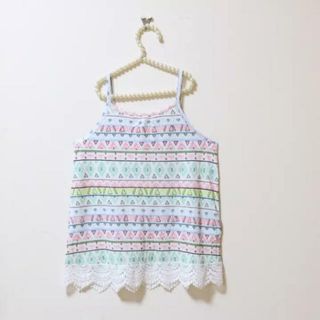 エイチアンドエム(H&M)のH＆M♡新品♡145/150♡ネイティヴ柄キャミソール(Tシャツ/カットソー)