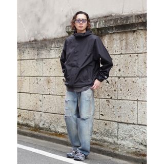 COMOLI - CRASH SELVEDGE DENIM STRAIGHT 5P PANTS 3