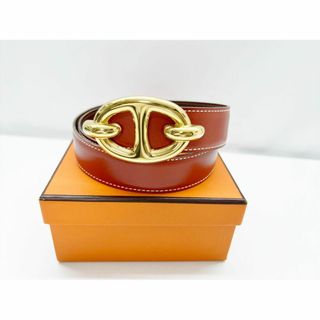 エルメス(Hermes)の美品　エルメス　シェーヌダンクル　レディースベルト　65　 ブラウン　〇Z(ベルト)