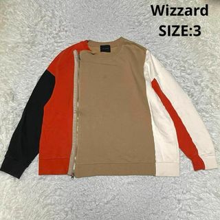 ウィザード(Wizzard)のWizzard カラーパネルジップスウェット サイズ3 ベージュ×オレンジ(スウェット)