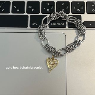 gold heart chain bracelet チェーンブレスレット(ブレスレット/バングル)