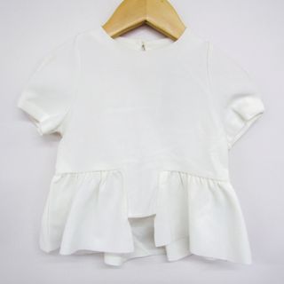 プティマイン カットソー シャツ トップス 半袖Tシャツ へプラム 未使用品 ベビー 女の子用 80サイズ ホワイト petit main(Ｔシャツ)