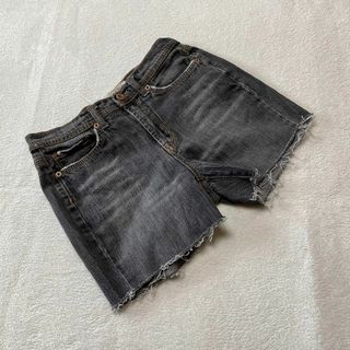 Jeanstar ショートパンツ ダメージ加工 フリンジ裾 グレーデニム M(ショートパンツ)