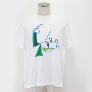 Hermes - 【美品】 エルメス アートワーク イラスト プリント Tシャツ クルーネック 丸首 半袖 ショートスリーブ カットソー メンズ サイズ L ホワイト 白 イタリア製 HERMES