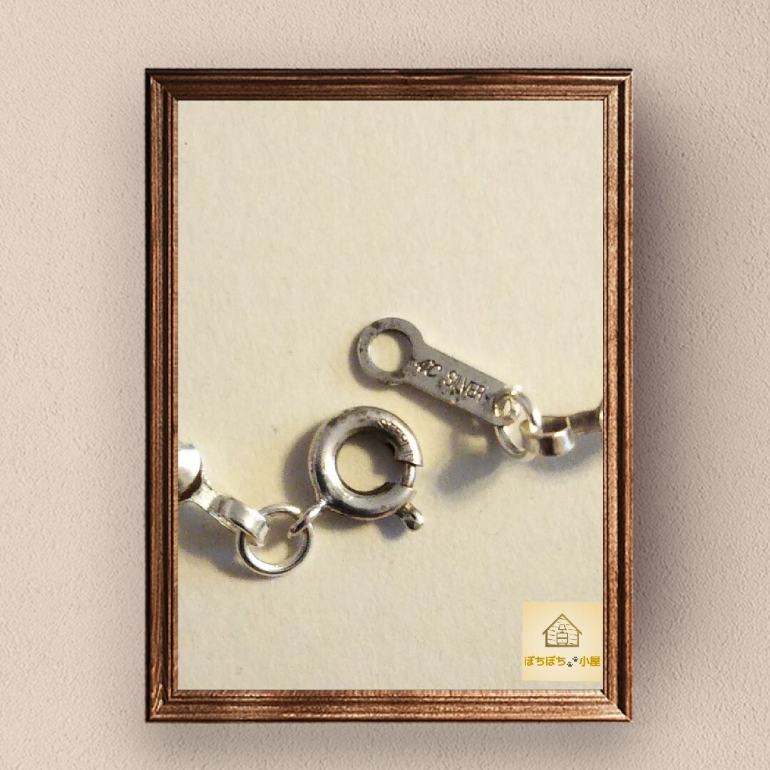 🐾 パール SILVER 925 シルバー ビーズ チョーカー ネックレス ハンドメイドのアクセサリー(ネックレス)の商品写真