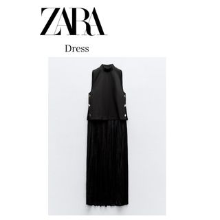 ZARA - 【限定セール】人気サイドボタンプリーツワンピース