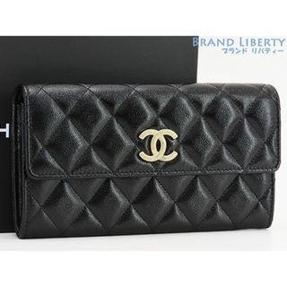 シャネル(CHANEL)の激レア未使用シャネルマトラッセココマークキャビアスキン二つ折り長財布(財布)